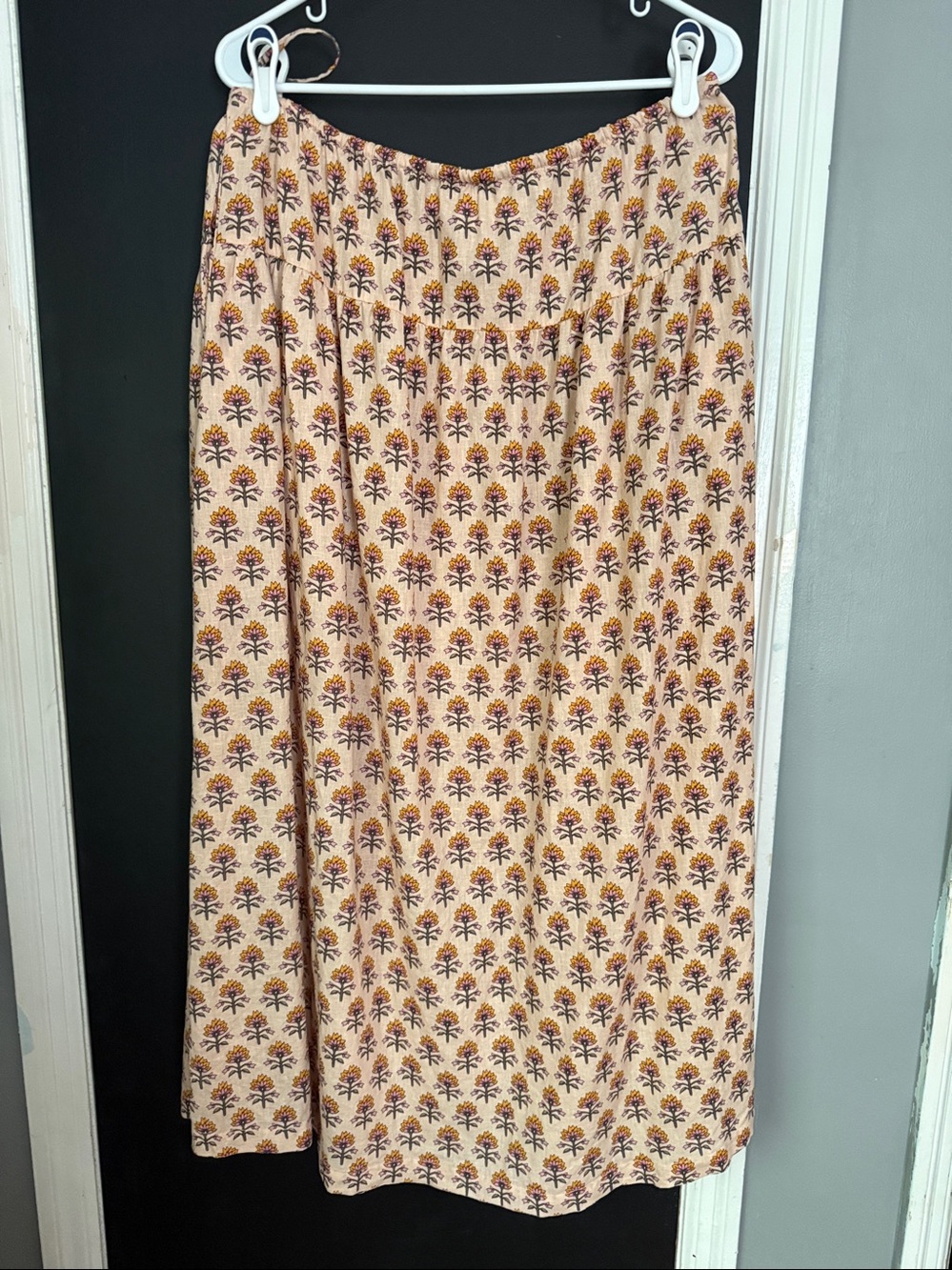 LOFT beach 2026 Linen Blend Floral Maxi Skirt Size: L Retro - Picture 4 of 8